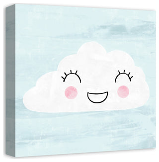 Happy Cloud In Blue Sky 16x16 Canvas Wall Art