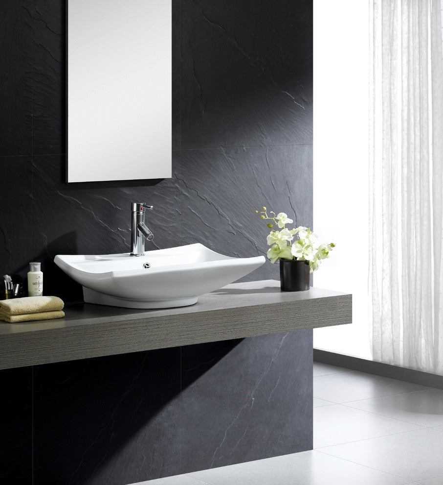 Fine Fixtures White Vitreous China Square Vessel Sink