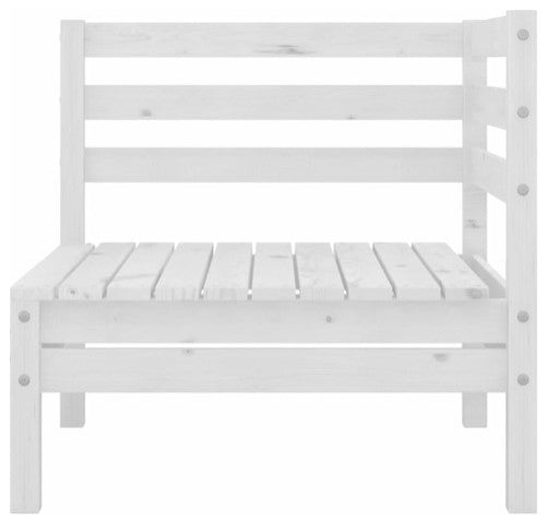 vidaXL Patio Furniture Set 3 Piece Wooden Conversation Set Solid Wood Pine White