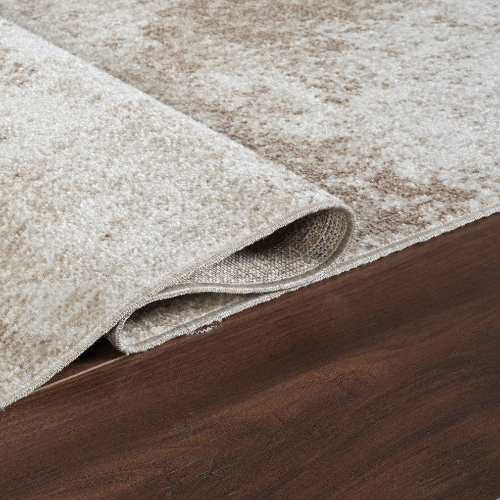 Machine Washable Henry Beige/Brown Runner