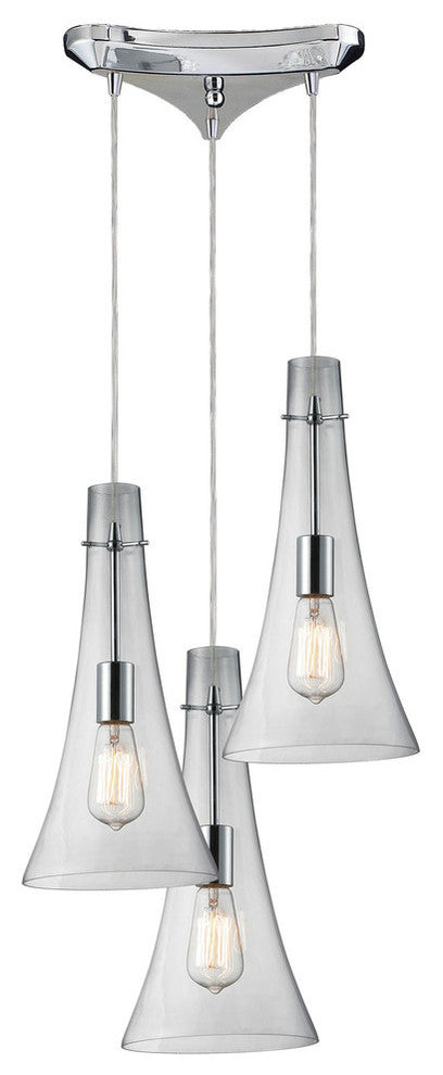 Menlow Park 3-Light Pendant, Polished Chrome