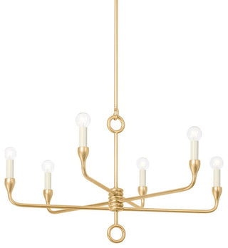Orson Six Light Chandelier, Vintage Gold Leaf