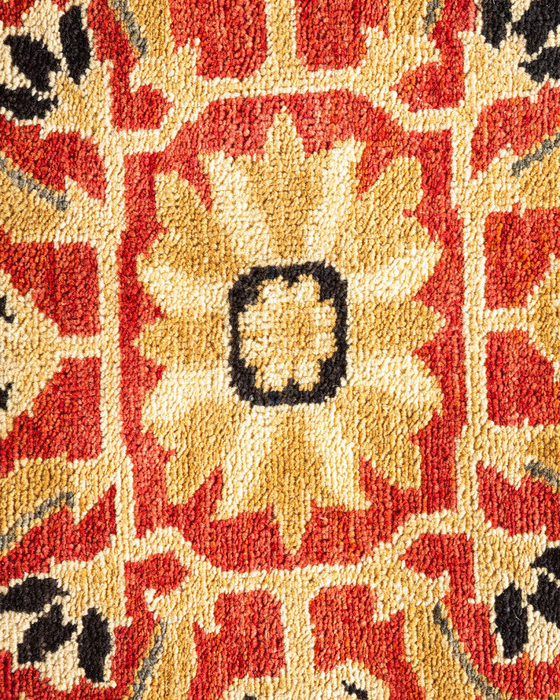 Eclectic, One-of-a-Kind Hand-Knotted Area Rug Orange, 12'2"x18'1"