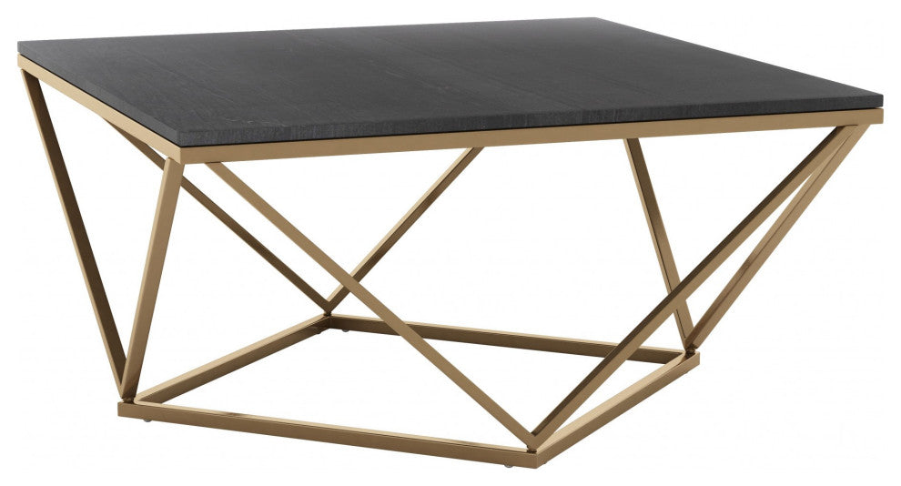 Black Marble and Gold Coffee Table