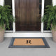 Rubber And Coir, Black/Beige  24"x39" Heavy Duty Outdoor Monogrammed Doormat, R