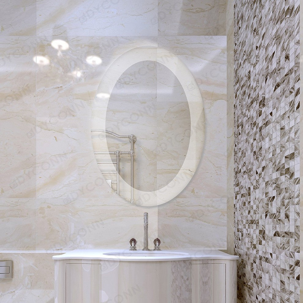 Dyconn Faucet Royal Oval Wall Mounted Backlit Vanity Bathroom LED Mirror, 25"x35
