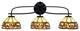 Cavella 3 Light Bath Bar, Matte Black Finish, 7" Roman Jewel Art Glass