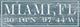 "Miami, FL" Painting Print on White Wood, 60"x20"