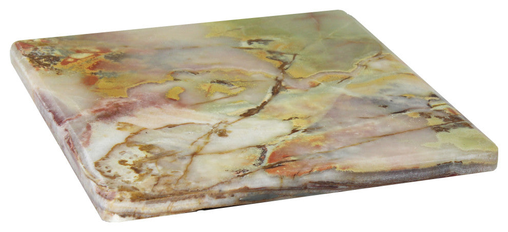 Natural Geo Decorative Multicolored Square Onyx Kitchen Cutting Board