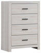 4 Drawers Wooden Chest, Coastal White