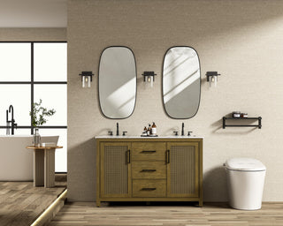 Home Living 54" Double Bathroom Vanity, Hazel Oak
