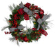 Decorated Plaid, Houndstooth Artificial Christmas Wreath 24" Warm White Lights
