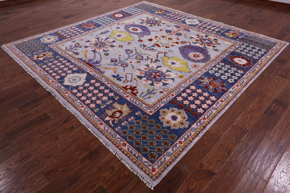 9' Square Turkish Oushak Handmade Wool Rug - Q15839