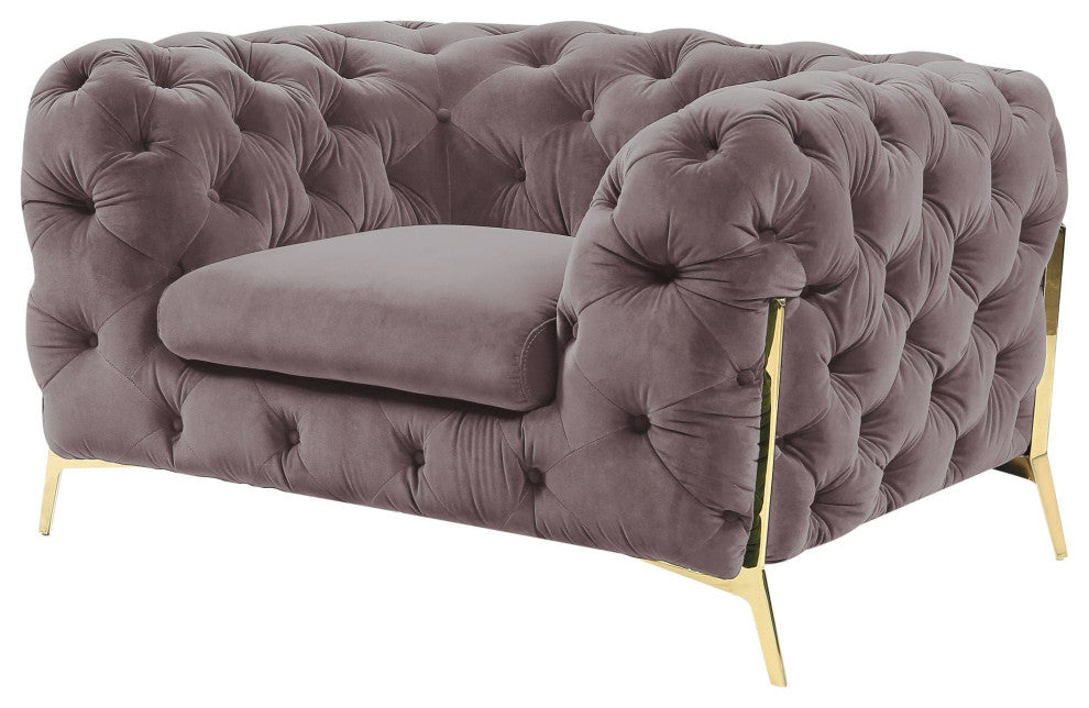 Divani Casa Sheila Modern Silver Fabric Chair