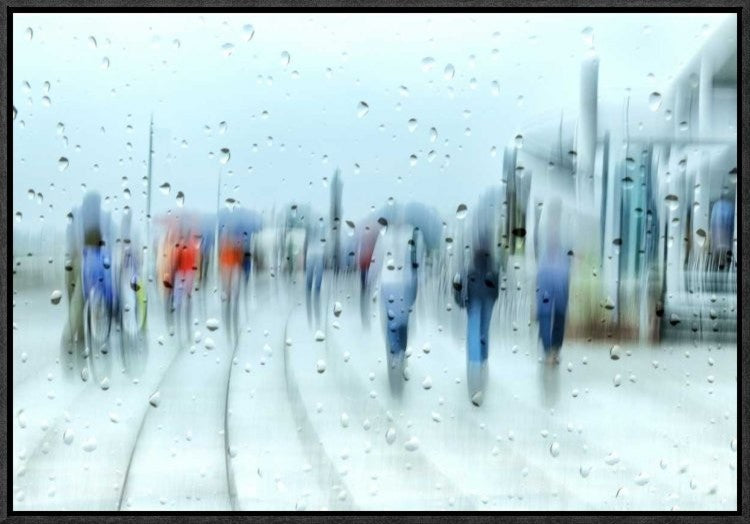 "It`S Raining" Framed Canvas Giclee by Anette Ohlendorf, 23x16"
