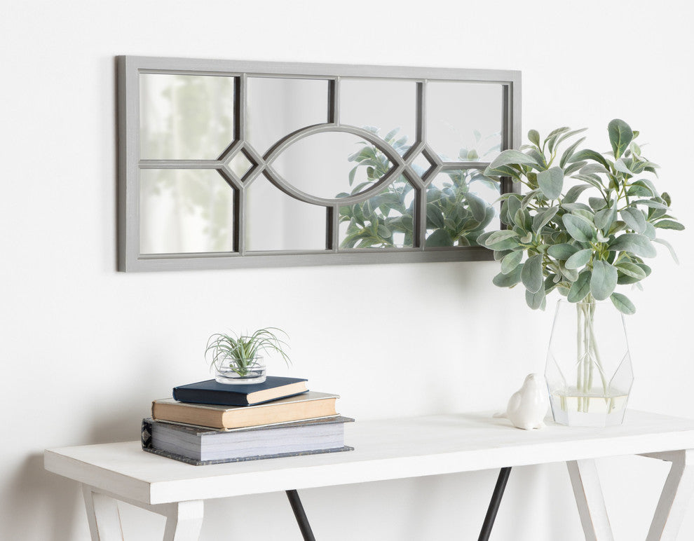 Cassat Framed Wall Accent Mirror, Gray 13x30