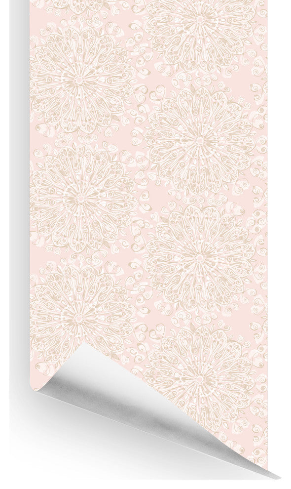 Viennese Medallion Wallcovering, Blush, Roll, Traditional