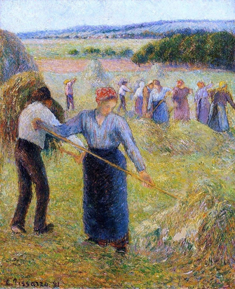 Camille Pissarro Haymaking at Eragny, 20"x25" Wall Decal Print