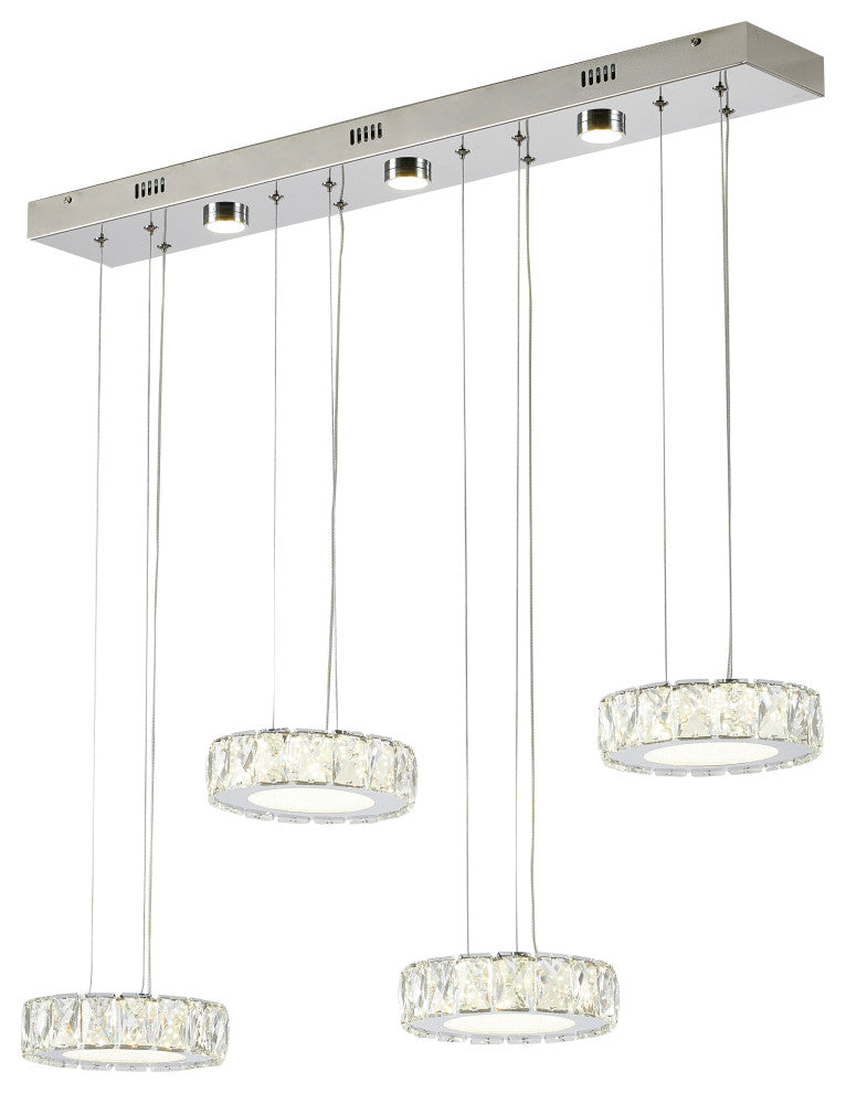 Bethel International FT15-4 7-Light LED Island Lighting, Chrome