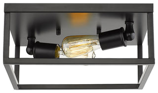 Golden Lighting 2072-FM Wesson 2 Light 12"W Flush Mount Square - Black