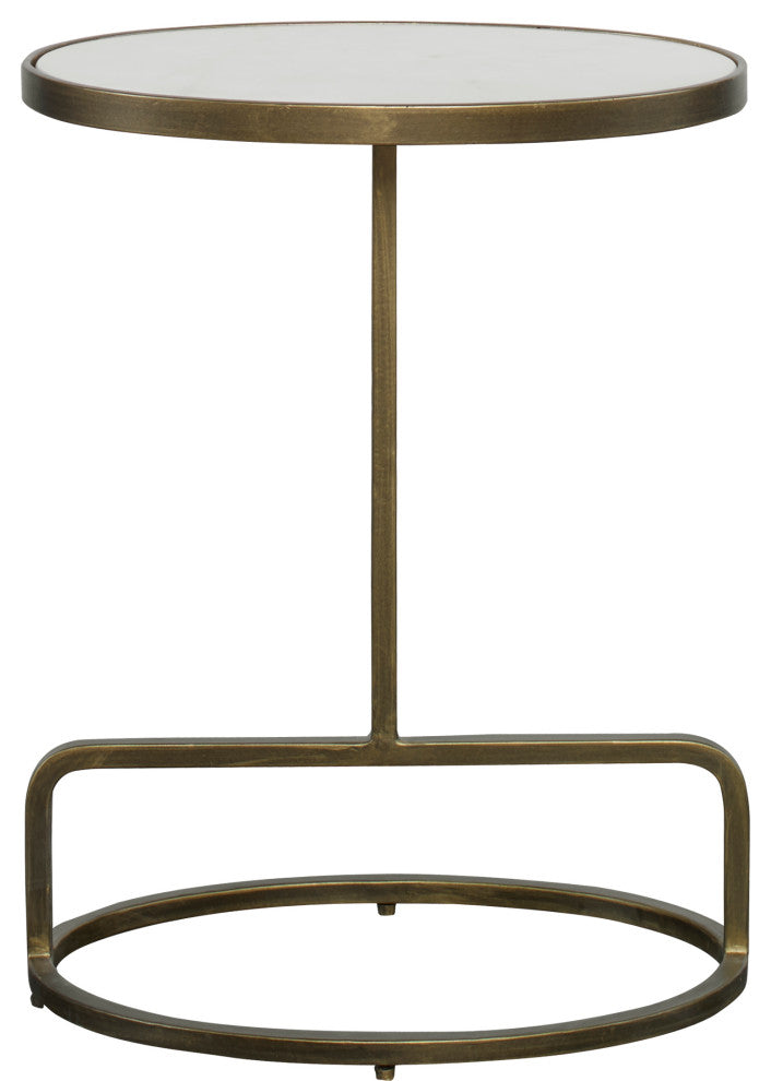 Jessenia White Marble Accent Table