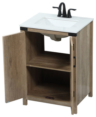 Home Living 19" Farmhouse Natural Oak-Light Bathroom Vanity