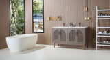 Nara Mid-Century Freestanding Bathroom Vanity, Chestnut Oak, 60"