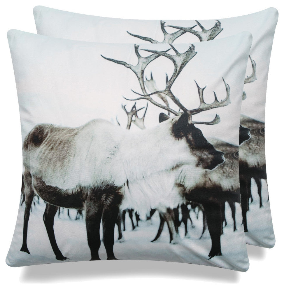 Cottage Icons Throw Pillow, 20"x20", Set of 2, Moose