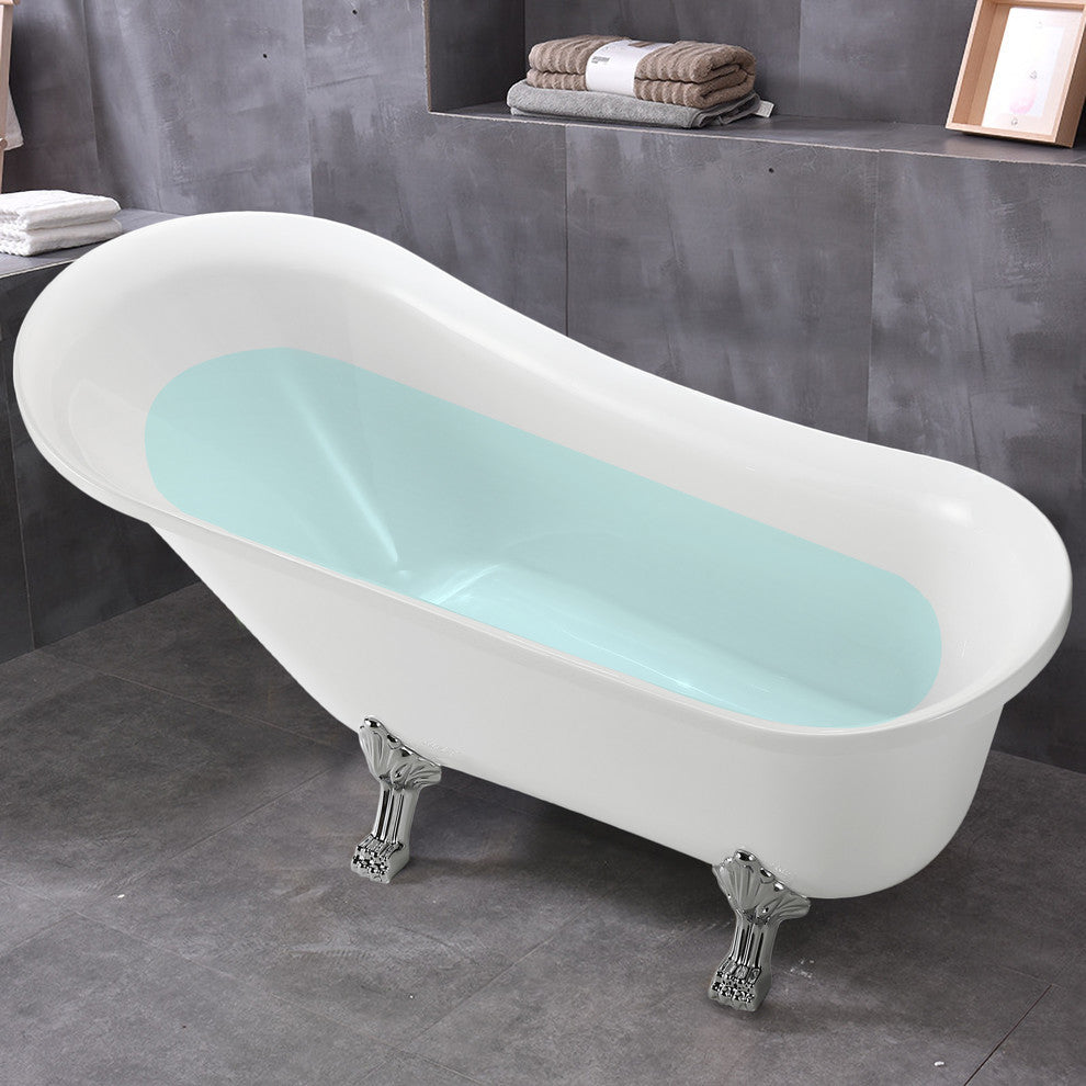 Vanity Art Freestanding Acrylic Bathtub, White, 68.9" x 29.9"