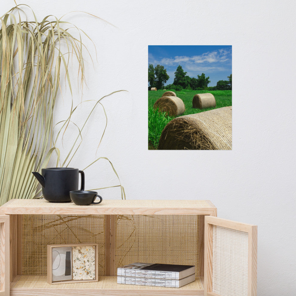 Hay Whatcha Doin in the Field Rural Unframed Wall Art Print, 16" X 20"