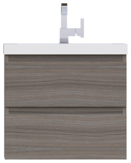 Paterno 24" Wall Mounted Bathroom Vanity With Sink, Gray