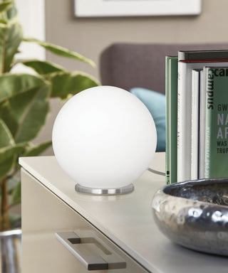 1x60W Table Lamp w/ Siliver Finish & Opal Glass