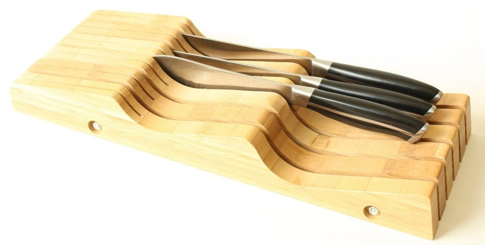 Cook N Home Bamboo Knife Storage In-Drawer Block