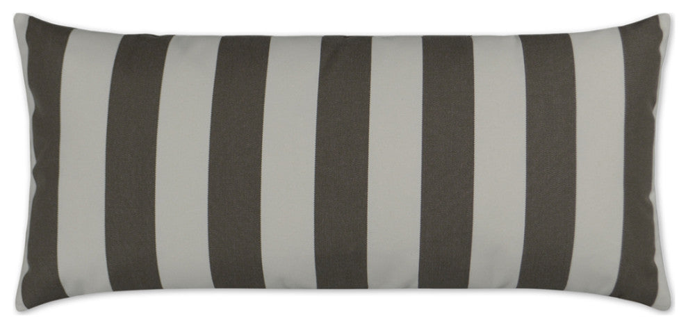 Outdoor Cafe Stripe Lumbar Pillow - Driftwood