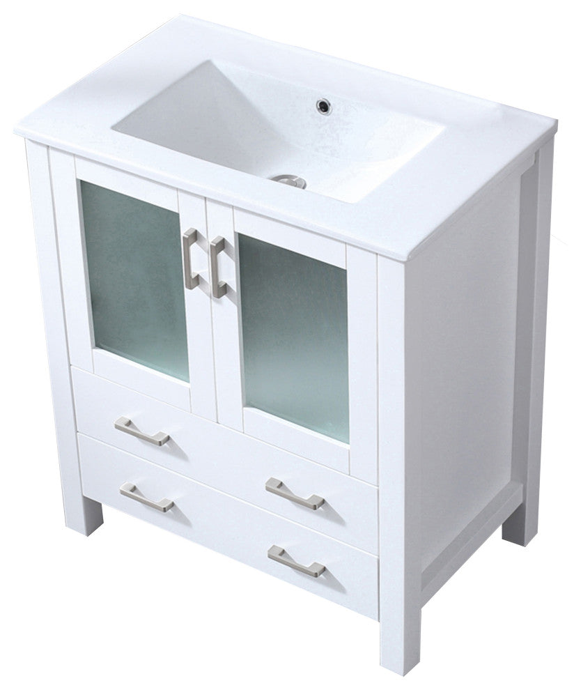 Volez 30" Single Bathroom Vanity Cabinet Integrated Top Integrated Square Sink