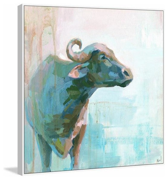 "La Vaca" Floater Framed Painting Print on Canvas, 48"x48"