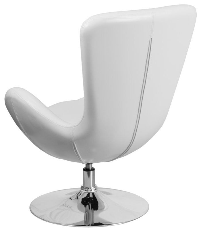 Egg Series White LeatherSoft Side Reception Chair