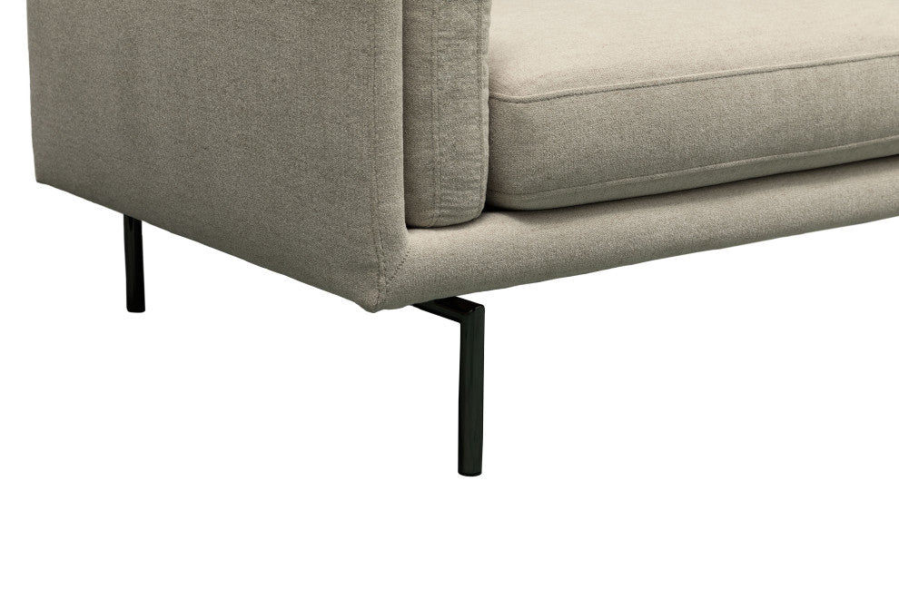 Aurora 2-Piece Stain-Resistant Fabric Sectional, Beige