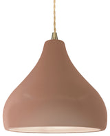 Radiance Medium Droplet 1-Pendant, Adobe/Antique Brass Metal, LED