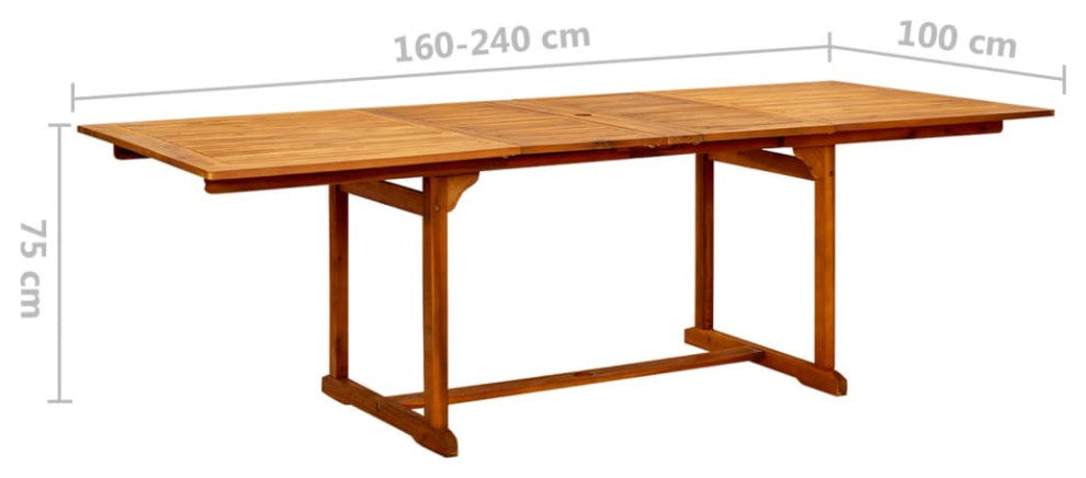 vidaXL Outdoor Dining Table Extendable Garden Patio Table Solid Acacia Wood