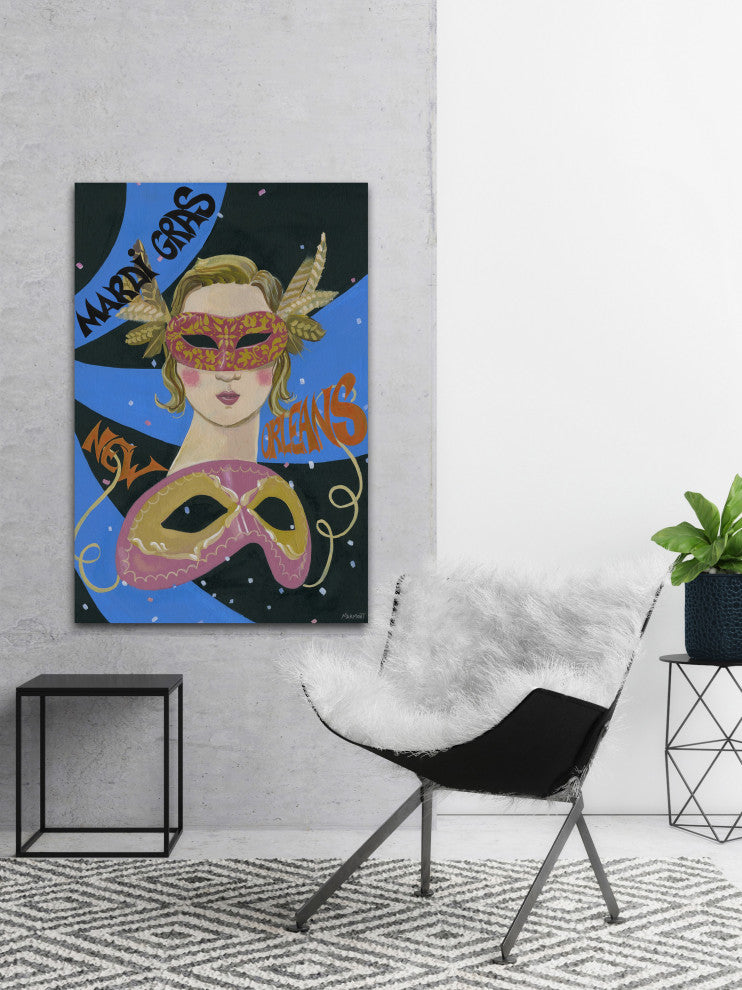 "Fat Tuesday" Painting Print on Wrapped Canvas, 8x12