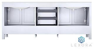 Jacques 80" Double Vanity Cabinet Carrara Marble Top Sinks, 30" Wall Mirrors