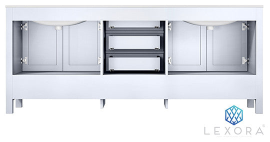 Jacques 80" Double Vanity Cabinet Carrara Marble Top Sinks, 30" Wall Mirrors