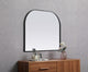 Metal Frame Arch Mirror 36X30 Inch, Black