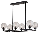 Lander Six Light Linear Chandelier in Matte Black