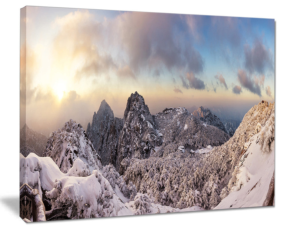"Huangshan Hill Snow in Winter" Landscape Wall Art Print, 20"x12"