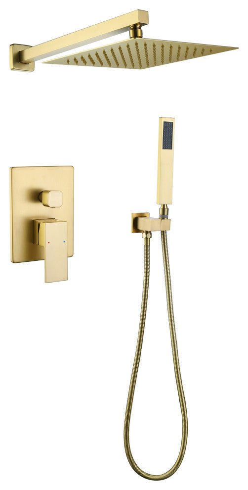 Pressure Balanced Rain Shower System with Hand Shower-Includes Rough-in Valve, B