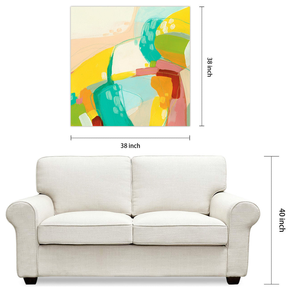 "Chroma 3" Colorful Abstract Wall Art Frameless Free Floating Tempered Glass