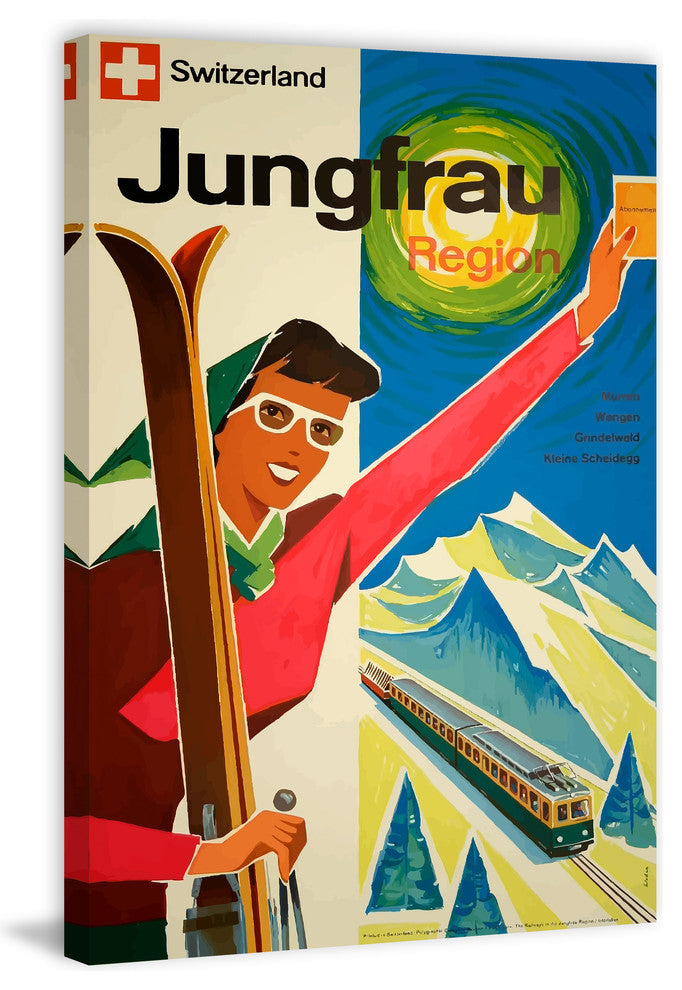 "Jungfrau Region" Painting Print on Wrapped Canvas, 16"x24"