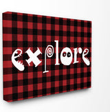 Explore Plaid Typography, 30"x40", Stretched Canvas Wall Art